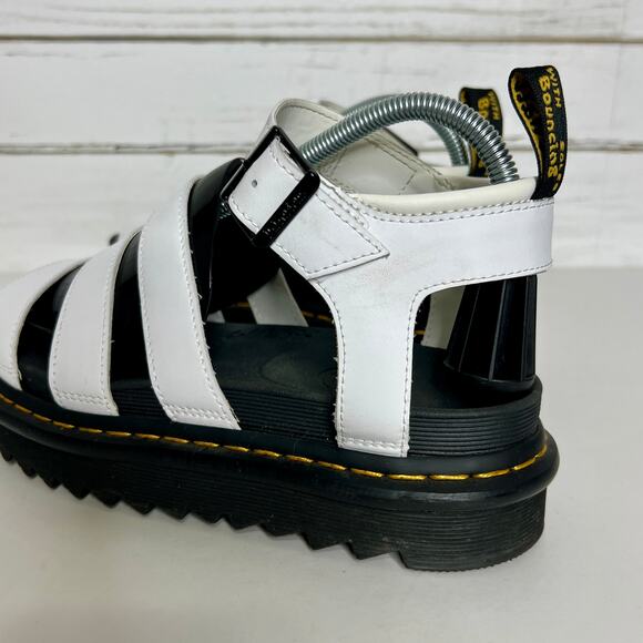 Dr. Martens Blaire White Leather Sandal Shoe Size 9 - Picture 9 of 10
